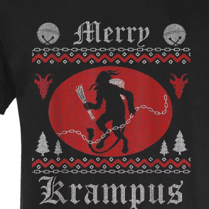 Merry Krampus Christmas Xmas Horror Ugly Sweater Evil Pajama Garment-Dyed Heavyweight T-Shirt