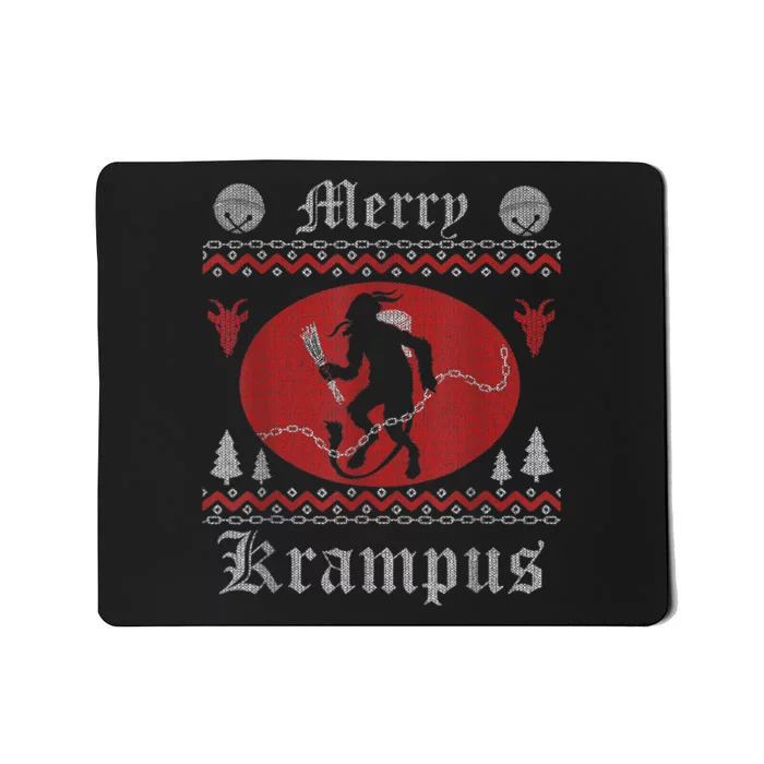 Merry Krampus Christmas Xmas Horror Ugly Sweater Evil Pajama Mousepad