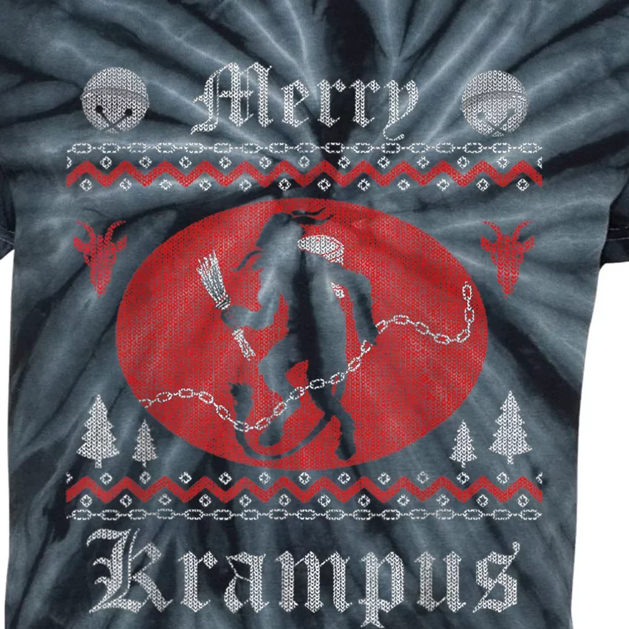 Merry Krampus Christmas Xmas Horror Ugly Sweater Evil Pajama Kids Tie-Dye T-Shirt