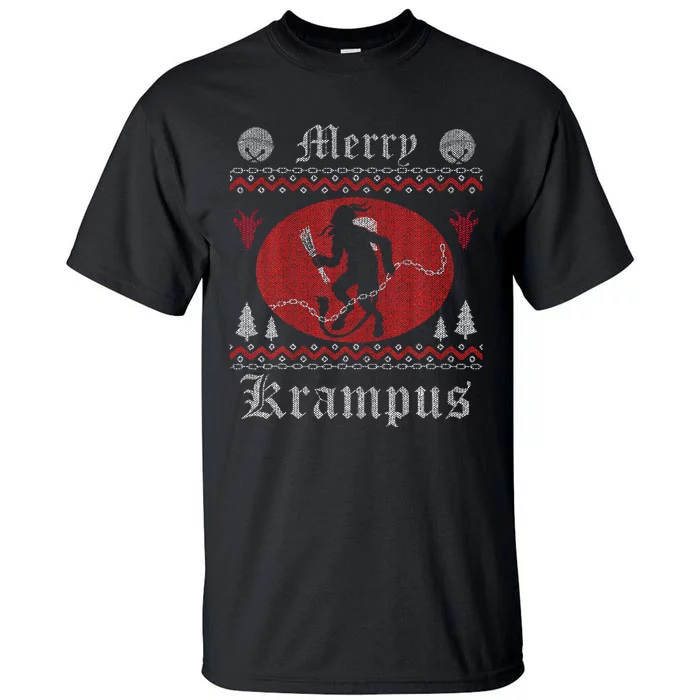 Merry Krampus Christmas Xmas Horror Ugly Sweater Evil Pajama Tall T-Shirt