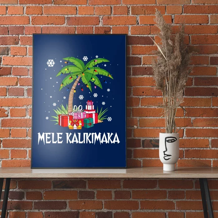 Mele Kalikimaka Christmas Lights Palm Tree Hawaiian Xmas Gift Poster