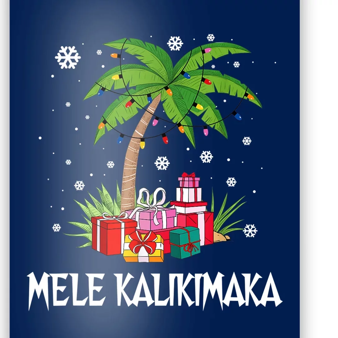 Mele Kalikimaka Christmas Lights Palm Tree Hawaiian Xmas Gift Poster