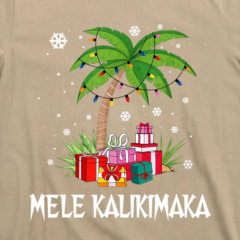 Mele Kalikimaka Christmas Lights Palm Tree Hawaiian Xmas Gift T-Shirt