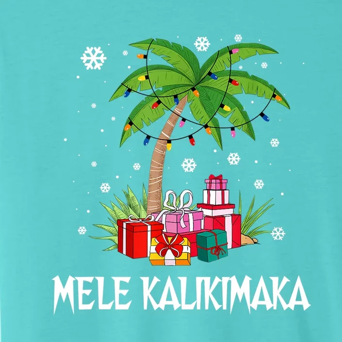 Mele Kalikimaka Christmas Lights Palm Tree Hawaiian Xmas Gift ChromaSoft Performance T-Shirt