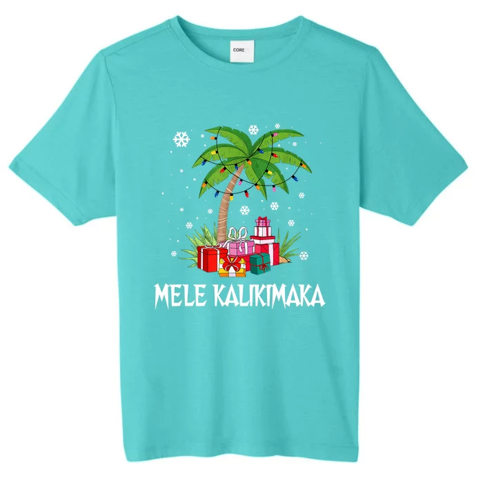 Mele Kalikimaka Christmas Lights Palm Tree Hawaiian Xmas Gift ChromaSoft Performance T-Shirt