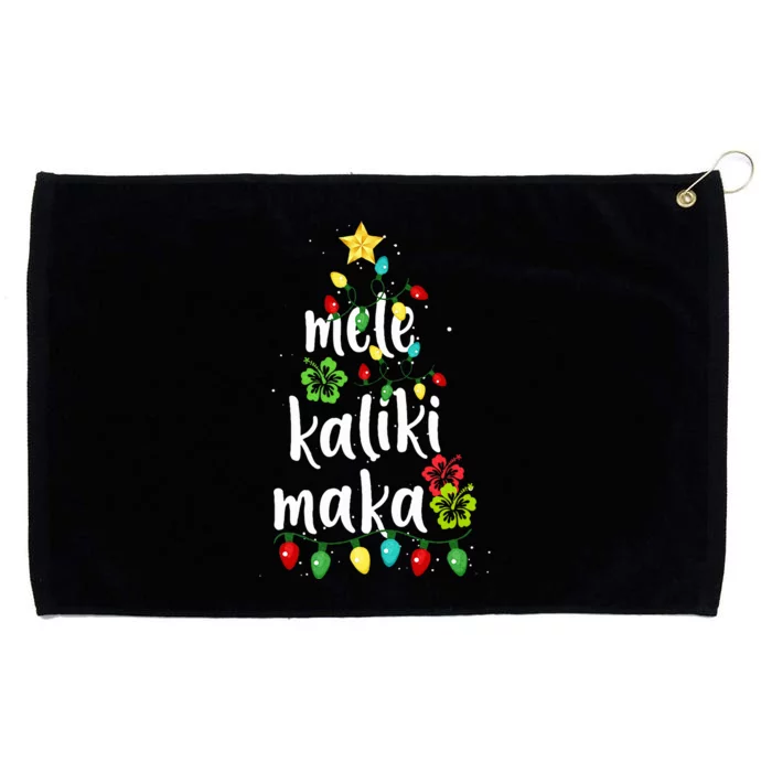 Mele kalikimaka Christmas Hawaiian Xmas Grommeted Golf Towel