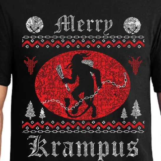 Merry Krampus Christmas Xmas Horror Ugly Sweater Evil Pajama Pajama Set