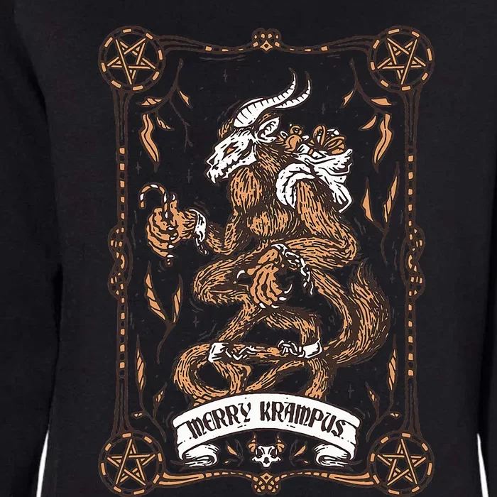 Merry Krampus Christmas Xmas Horror Ugly Sweater Evil Pajama Womens California Wash Sweatshirt