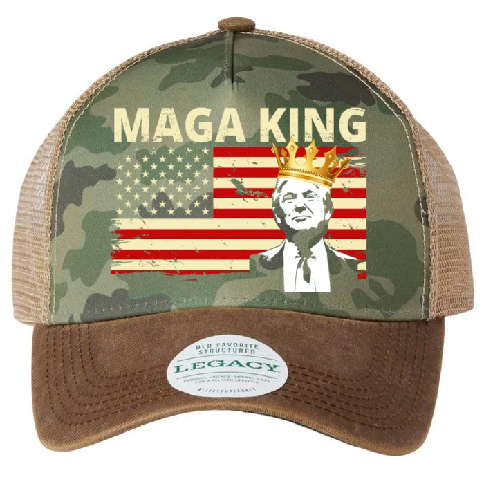 MAGA King Donald Trump Usa Flag Legacy Tie Dye Trucker Hat