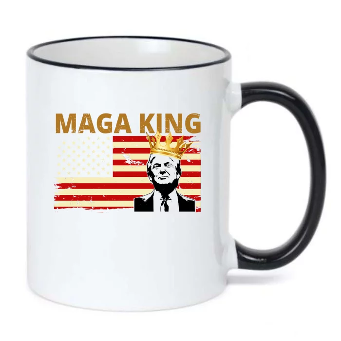 MAGA King Donald Trump Usa Flag Black Color Changing Mug