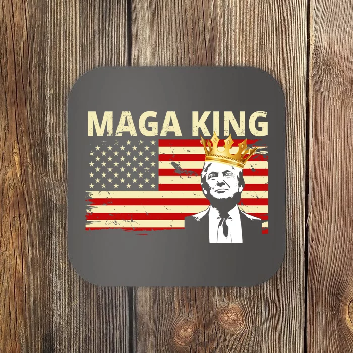 MAGA King Donald Trump Usa Flag Coaster