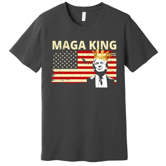 MAGA King Donald Trump Usa Flag Premium T-Shirt