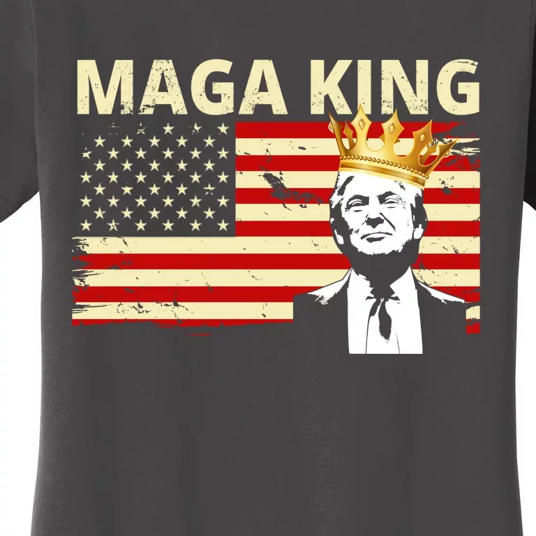MAGA King Donald Trump Usa Flag Women's T-Shirt