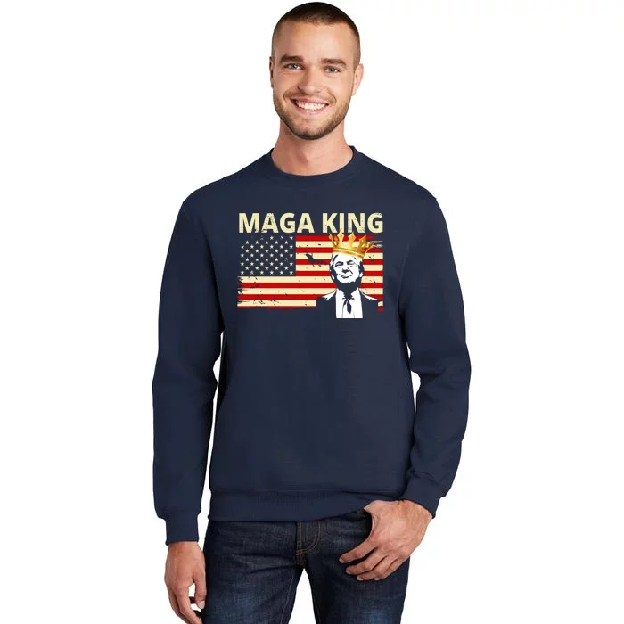 MAGA King Donald Trump Usa Flag Sweatshirt