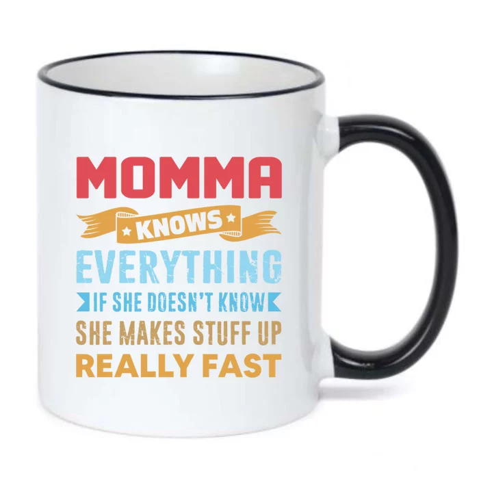 Momma Knows Everything Mom Grandma Grand Mothers Day Gift Black Color Changing Mug