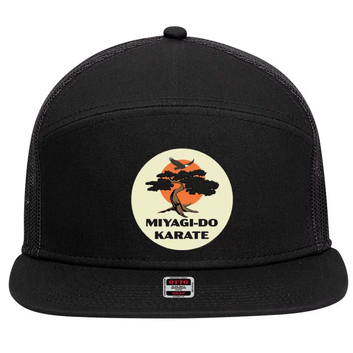 Miyagido Karate Eagle Fang Bonsai Tree Dojo Logo 7 Panel Mesh Trucker Snapback Hat