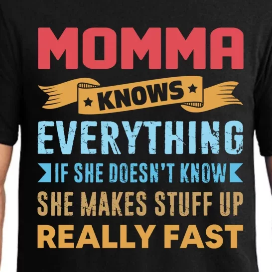 Momma Knows Everything Mom Grandma Grand Mothers Day Gift Pajama Set