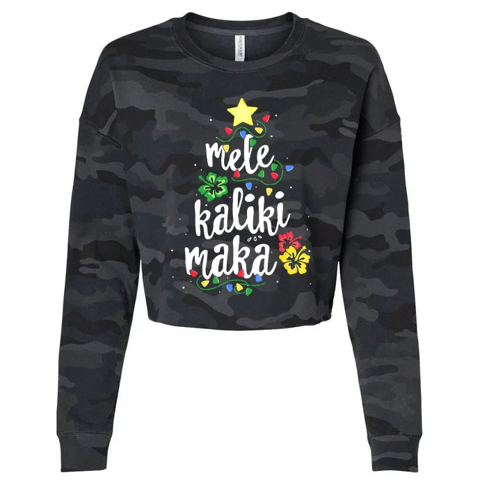 Mele Kalikimaka For Hawaiian Hawaii Christmas Cropped Pullover Crew