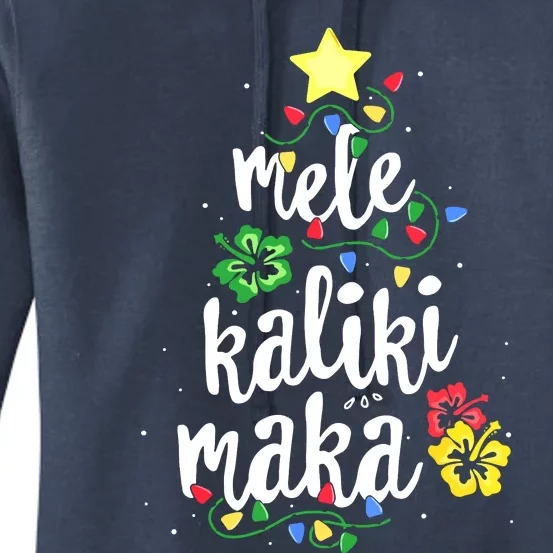 Mele Kalikimaka For Hawaiian Hawaii Christmas Women's Pullover Hoodie