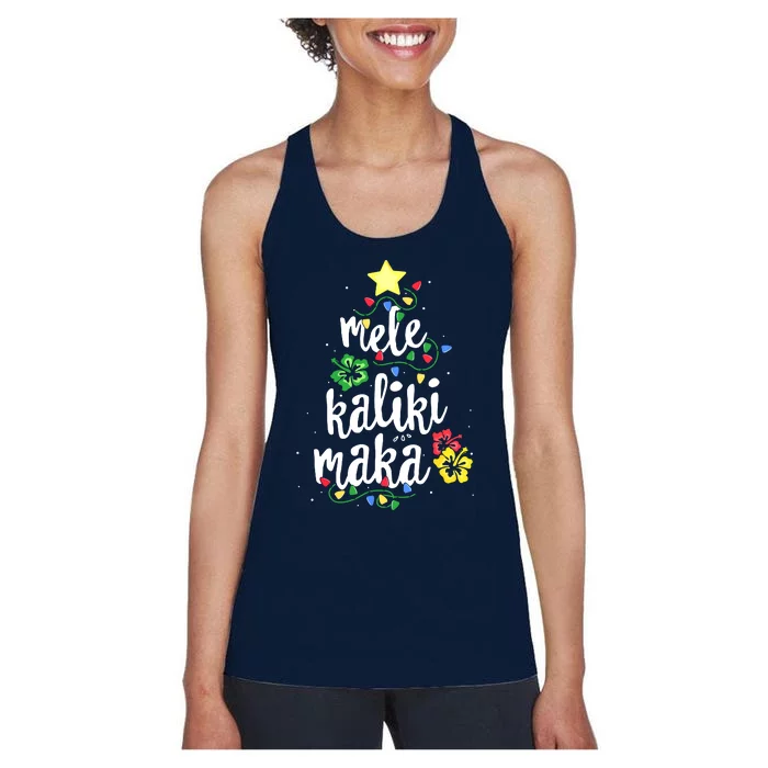 Mele Kalikimaka For Hawaiian Hawaii Christmas Women's Racerback Tank