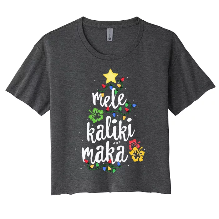 Mele Kalikimaka For Hawaiian Hawaii Christmas Women's Crop Top Tee