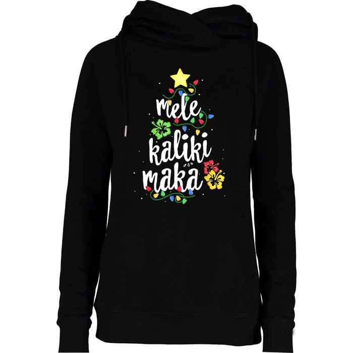 Mele Kalikimaka For Women Hawaiian Hawaii Christmas Womens Funnel Neck Pullover Hood