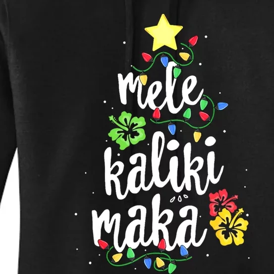 Mele Kalikimaka For Women Hawaiian Hawaii Christmas Women's Pullover Hoodie