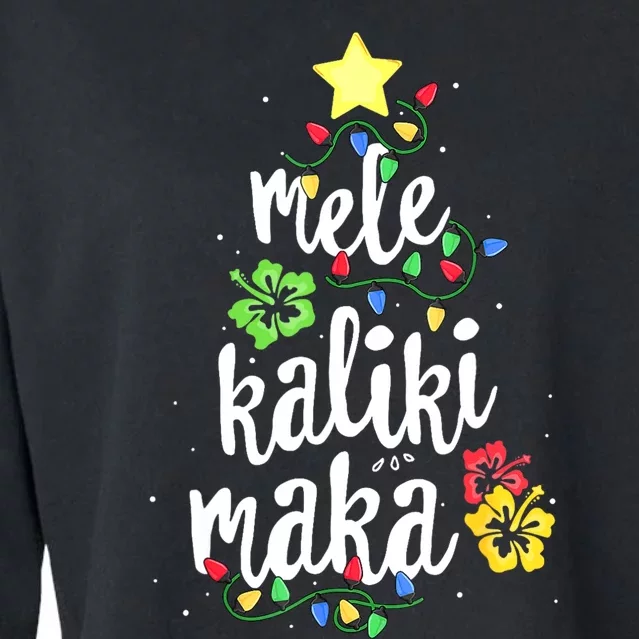 Mele Kalikimaka For Women Hawaiian Hawaii Christmas Cropped Pullover Crew