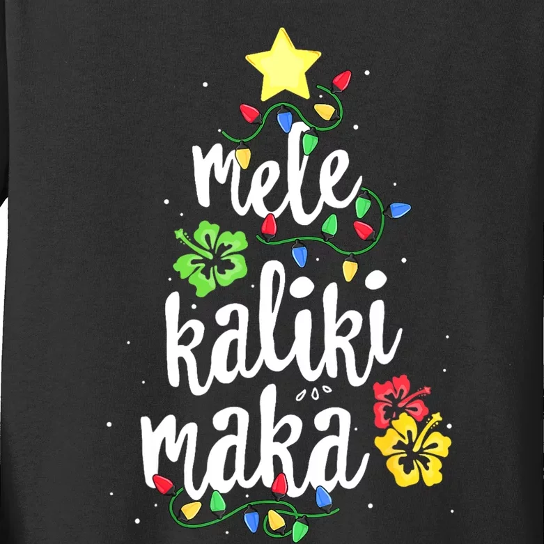 Mele Kalikimaka For Women Hawaiian Hawaii Christmas Kids Long Sleeve Shirt