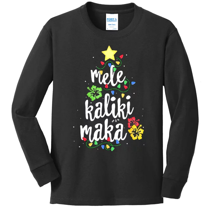 Mele Kalikimaka For Women Hawaiian Hawaii Christmas Kids Long Sleeve Shirt