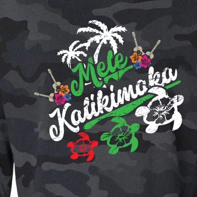 Mele Kalikimaka Fun Merry Christmas Cropped Pullover Crew