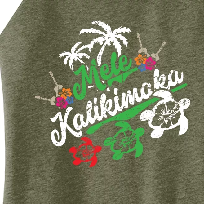 Mele Kalikimaka Fun Merry Christmas Women’s Perfect Tri Rocker Tank