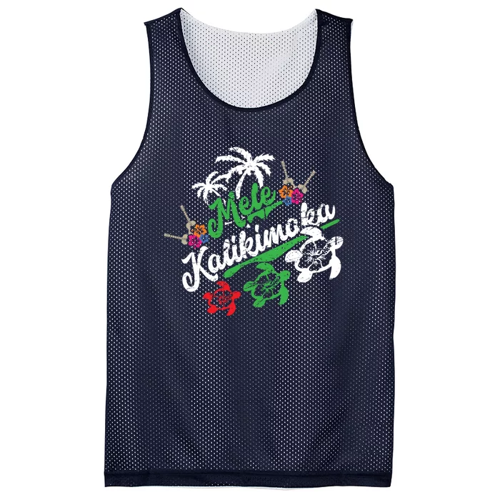 Mele Kalikimaka Fun Merry Christmas Mesh Reversible Basketball Jersey Tank