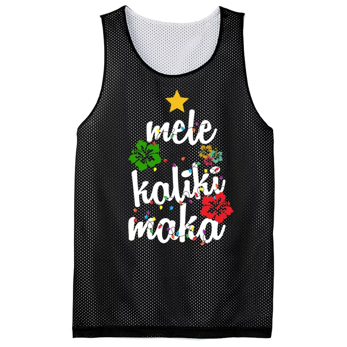 Mele Kalikimaka Festive Holiday Mesh Reversible Basketball Jersey Tank