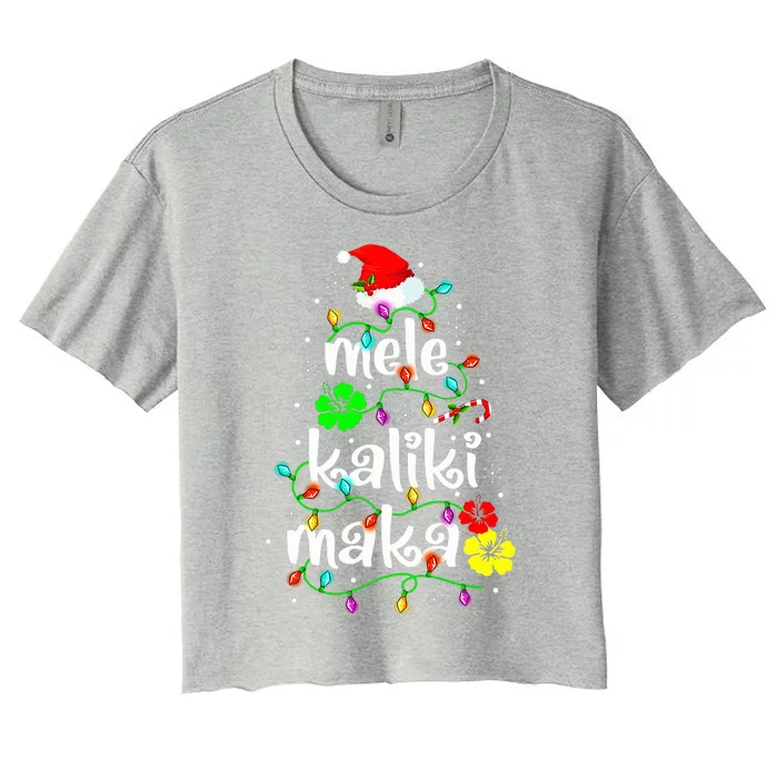 Mele Kalikimaka For Hawaiian Hawaii Christmas Women's Crop Top Tee