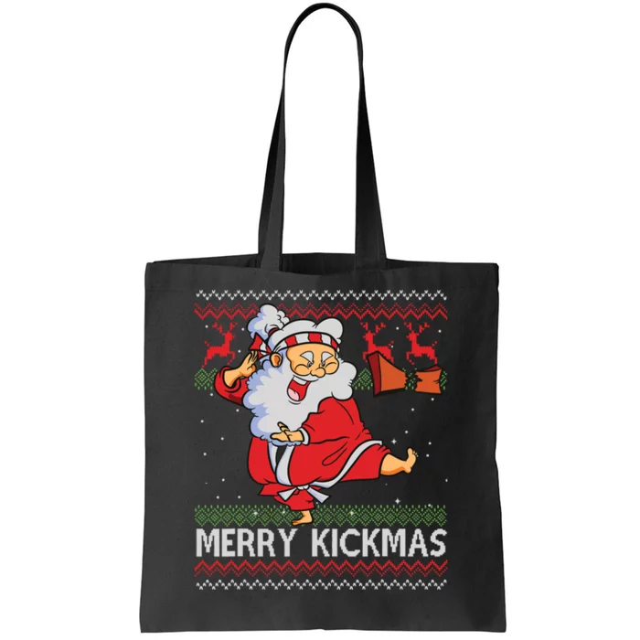 Merry Kickmas Funny Karate Santa Family Matching Pajamas Tote Bag