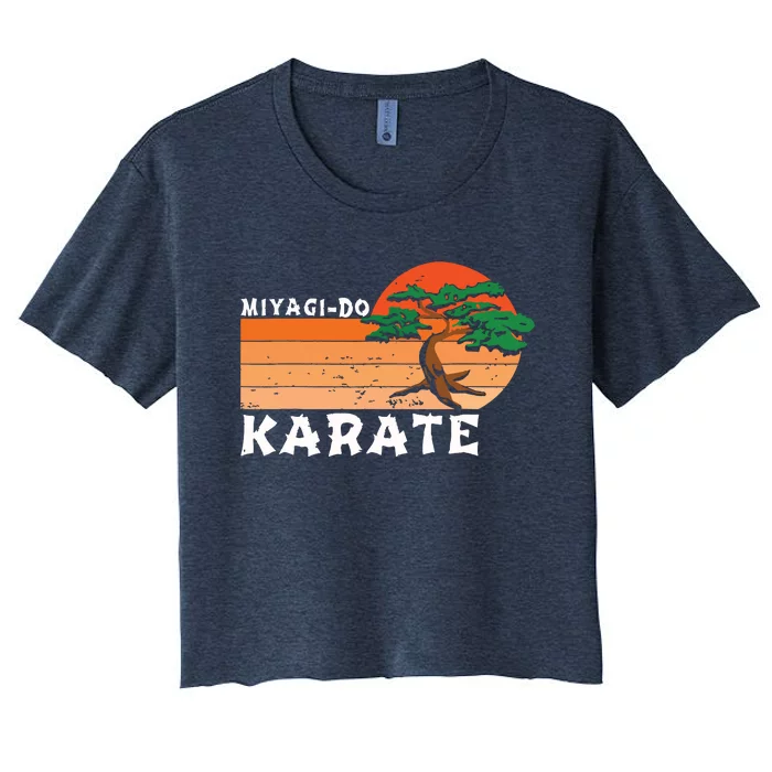 Miyagido Karate Funny Vintage Karate Bonsai Tree Women's Crop Top Tee