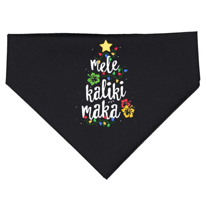 Mele Kalikimaka For Hawaiian Hawaii Christmas USA-Made Doggie Bandana