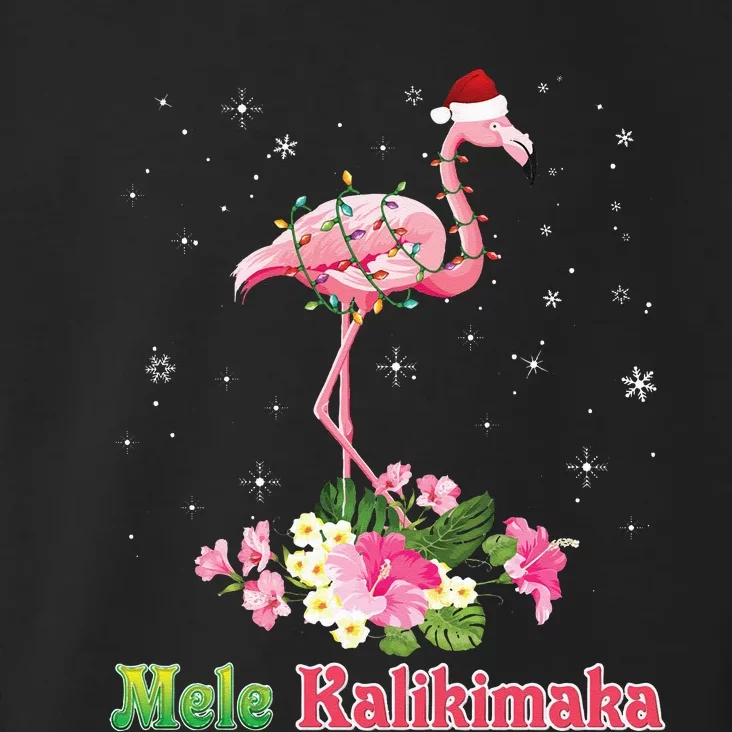 Mele Kalikimaka Flamingo Santa Christmas Merry In July Xmas Toddler Hoodie