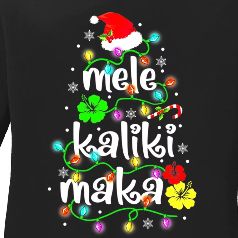 Mele Kalikimaka For Women Hawaiian Hawaii Christmas Ladies Long Sleeve Shirt