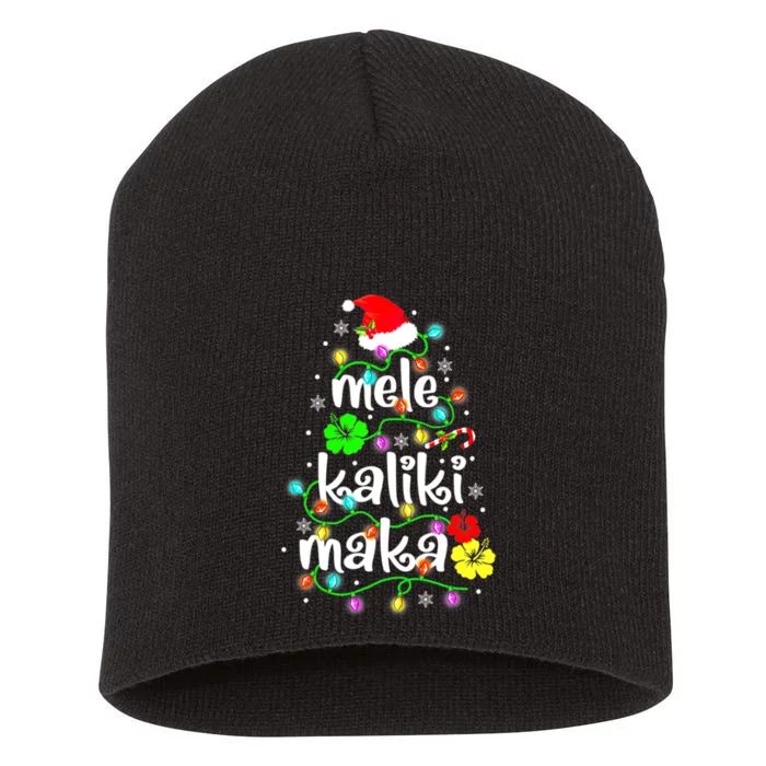 Mele Kalikimaka For Women Hawaiian Hawaii Christmas Short Acrylic Beanie