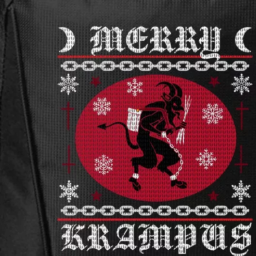 Merry Krampus Goth Christmas Ugly Sweater Krampus Xmas Gift City Backpack