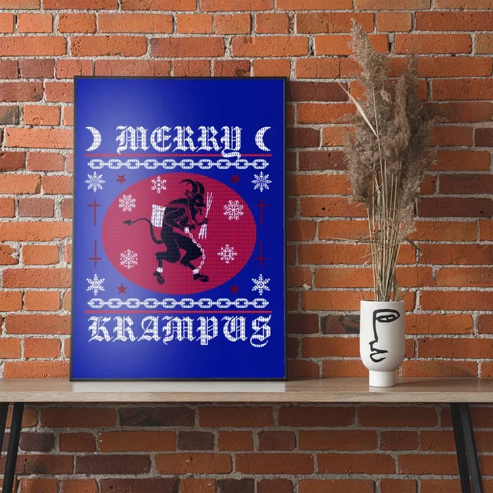 Merry Krampus Goth Christmas Ugly Sweater Krampus Xmas Gift Poster