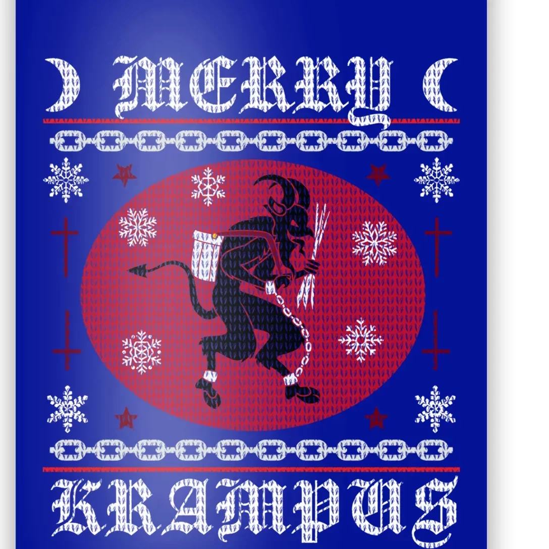 Merry Krampus Goth Christmas Ugly Sweater Krampus Xmas Gift Poster