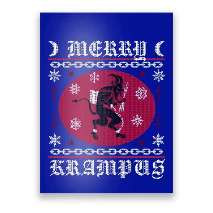 Merry Krampus Goth Christmas Ugly Sweater Krampus Xmas Gift Poster