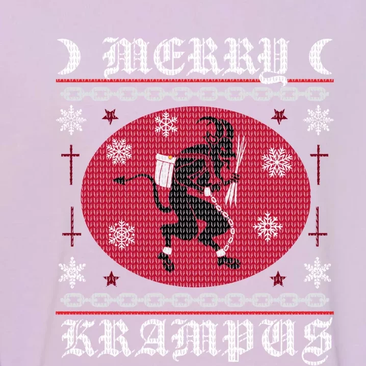 Merry Krampus Goth Christmas Ugly Sweater Krampus Xmas Gift Garment-Dyed Sweatshirt