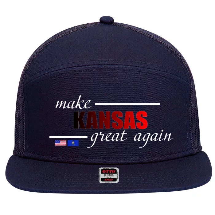 Make Kansas Great Again 7 Panel Mesh Trucker Snapback Hat