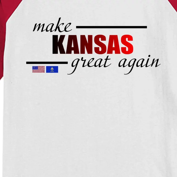 Make Kansas Great Again Kids Colorblock Raglan Jersey