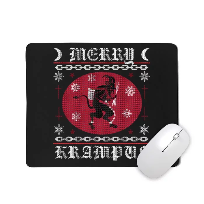 Merry Krampus. Goth Christmas Ugly Sweater. Krampus Xmas Mousepad