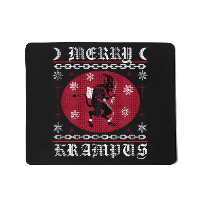 Merry Krampus. Goth Christmas Ugly Sweater. Krampus Xmas Mousepad